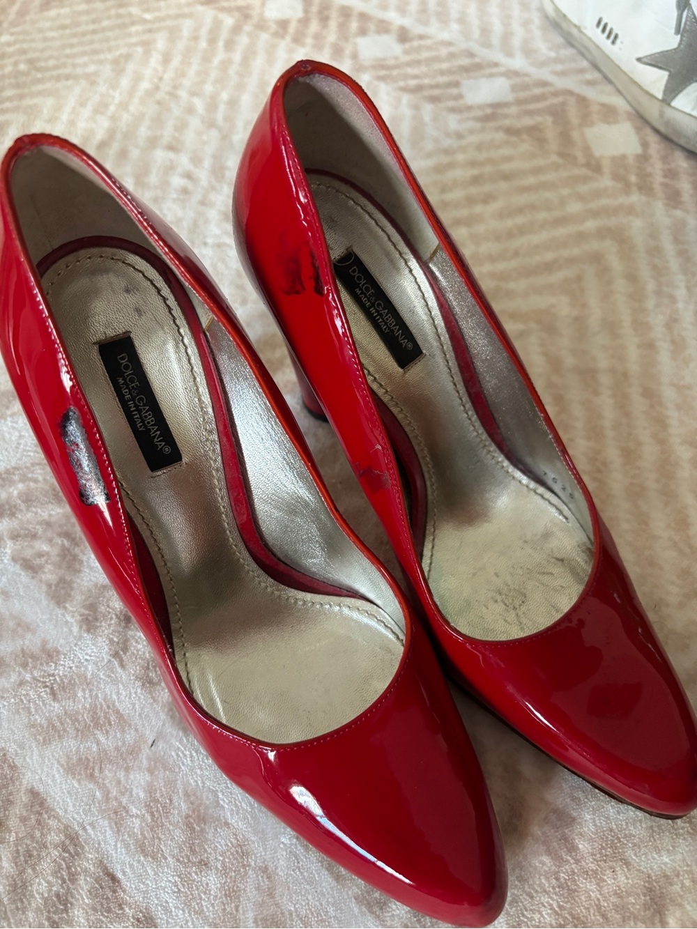 Dolce & Gabbana Red Patent Leather High Heel Pumps